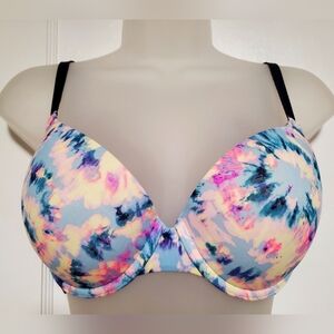 🆕️ NWOT PINK Victoria's Secret Multicolor Tie-Dye Bra, 32DD